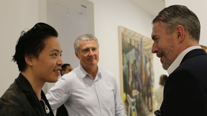 Michael Andrew Law, Mr.David Zwirner and Neo Rauch (From Left)