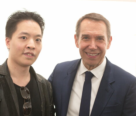 Michael Andrew Law and his mentor Jeff Koons.