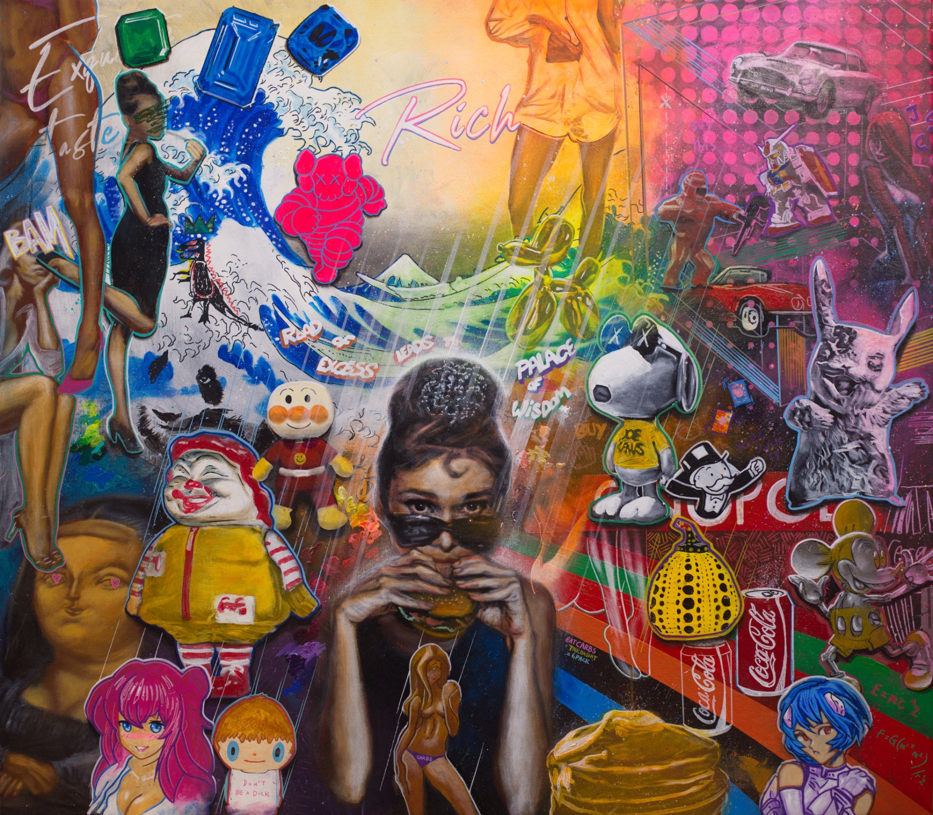 Michael Andrew Law — Untitled Exquisite Maximalism pop art (Hepburn) — Exquisite Maximalism Pop | Maximalist Pop Art