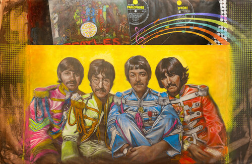Michael Andrew Law — Beatles Sgt. Pepper's Lonely Hearts Club Band ( Ben Day Dots ) — Exquisite Maximalism Pop | Maximalist Pop Art