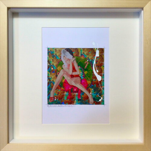 Michael Andrew Law — Christmas Everyday Over-Painted Art Edition ( Christmas Everyday Book 4 Published Art Cover Design ) — Unique Overpainted Wax-Pigment Lithographs ( Signed Art Edition )
