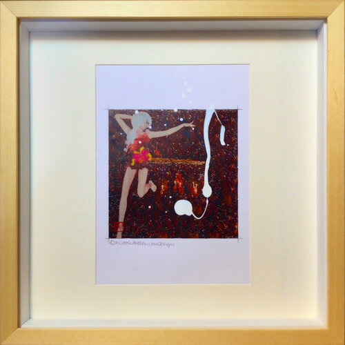 Michael Andrew Law — Christmas Everyday Over-Painted Snowing Winter Art Edition ( Published interior painting ) — Unique Overpainted Wax-Pigment Lithographs ( Signed Art Edition )