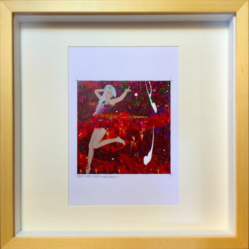 Michael Andrew Law — Christmas Everyday Over-Painted Snowing Winter Art Edition ( Published interior painting ) — Unique Overpainted Wax-Pigment Lithographs ( Signed Art Edition )