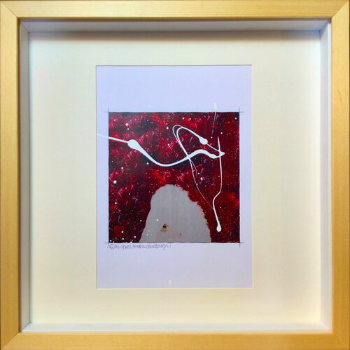 Michael Andrew Law — Christmas Everyday Over-Painted Snowing Winter Art Edition ( Published interior painting ) — Unique Overpainted Wax-Pigment Lithographs ( Signed Art Edition )