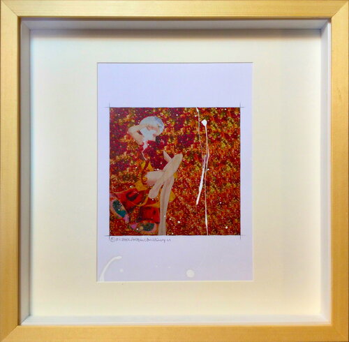 Michael Andrew Law — Christmas Everyday Over-Painted Snowing Winter Art Edition ( Published interior painting ) — Unique Overpainted Wax-Pigment Lithographs ( Signed Art Edition )