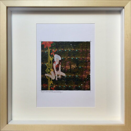 Michael Andrew Law — Christmas Everyday Over-Painted Snowing Winter Art Edition ( Published interior painting ) — Unique Overpainted Wax-Pigment Lithographs ( Signed Art Edition )