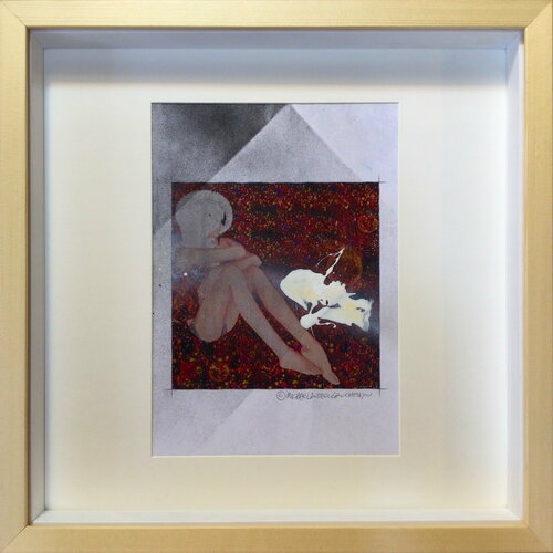 Michael Andrew Law — Christmas Everyday Over-Painted with Tauba Auerbach Art Edition ( Christmas and Winter snowing Bright Neons ) — Unique Overpainted Wax-Pigment Lithographs ( Signed Art Edition )
