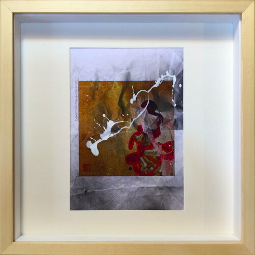 Michael Andrew Law — Christmas Everyday Over-Painted with Tauba Auerbach effects Art Edition ( Christmas and Winter snowing evening ) — Unique Overpainted Wax-Pigment Lithographs ( Signed Art Edition )