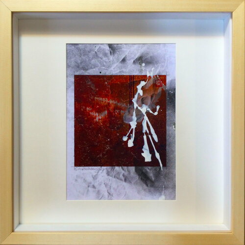 Michael Andrew Law — Christmas Everyday Over-Painted with Tauba Auerbach effects Art Edition ( Christmas and Winter snowing evening ) — Unique Overpainted Wax-Pigment Lithographs ( Signed Art Edition )