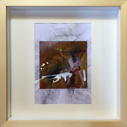Michael Andrew Law — Christmas Everyday Over-Painted with Tauba Auerbach effects Art Edition ( Christmas and Winter snowing evening ) — Unique Overpainted Wax-Pigment Lithographs ( Signed Art Edition )