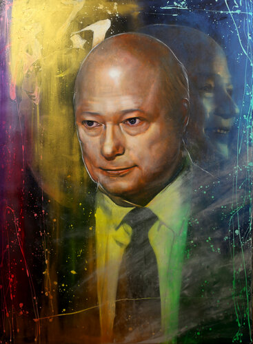Michael Andrew Law — Dr.John Hagelin - Leader of the Transcendental Meditation movement — Colorful Canvas Paintings