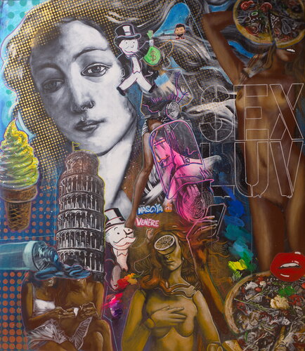 Michael Andrew Law — Exquisite Maximalism Pop Art (The Birth of Venus Travel Painting) — Exquisite Maximalism Pop | Maximalist Pop Art