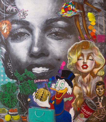 Michael Andrew Law — Exquisite Maximalism Pop Art : Untitled (Exuberance is Beauty: What Women Want) — Exquisite Maximalism Pop | Maximalist Pop Art