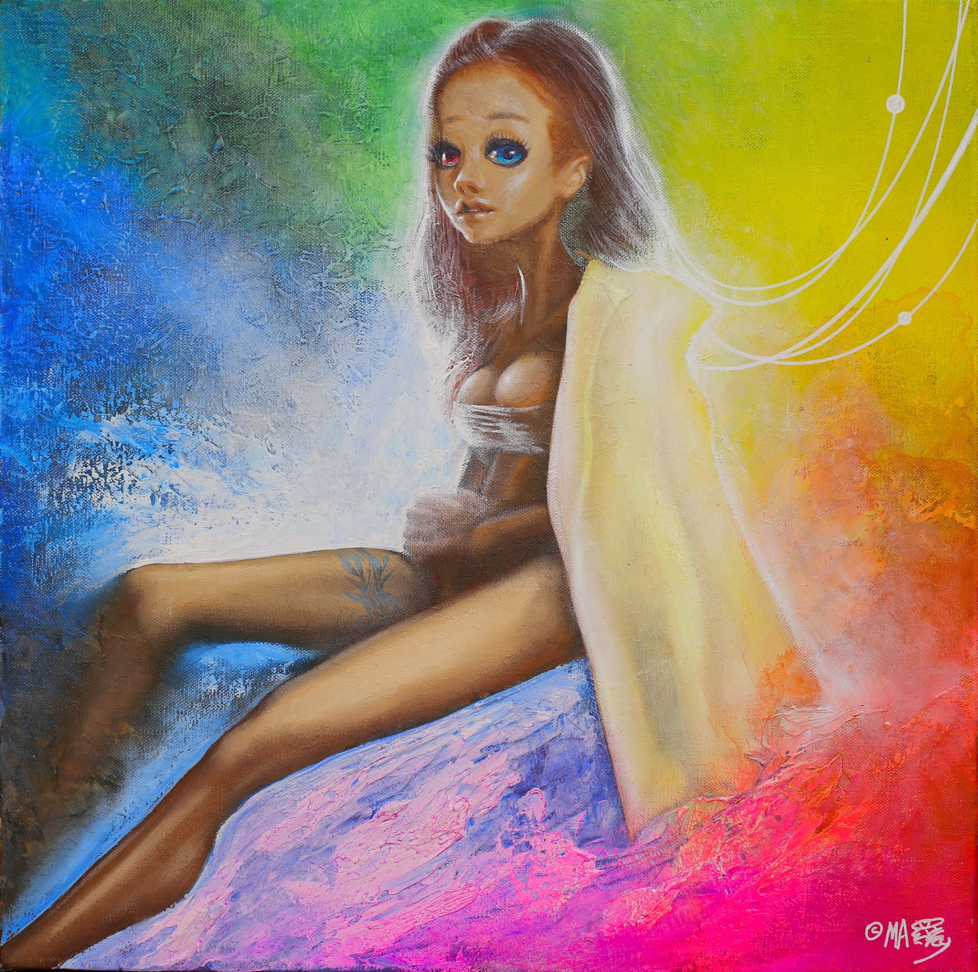Michael Andrew Law — Reels Pose on a Rainbow Rental Sofa — Classical Crossover : Cute & Fine Art