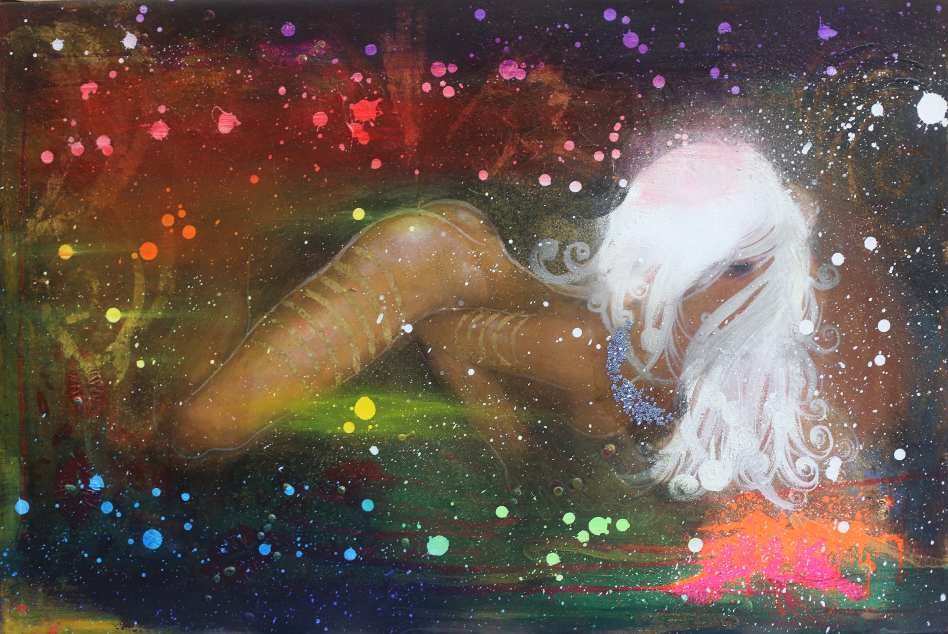 Michael Andrew Law — Untitled Pale Hair Girls Painting — Classical Crossover : Realism & Fine Art