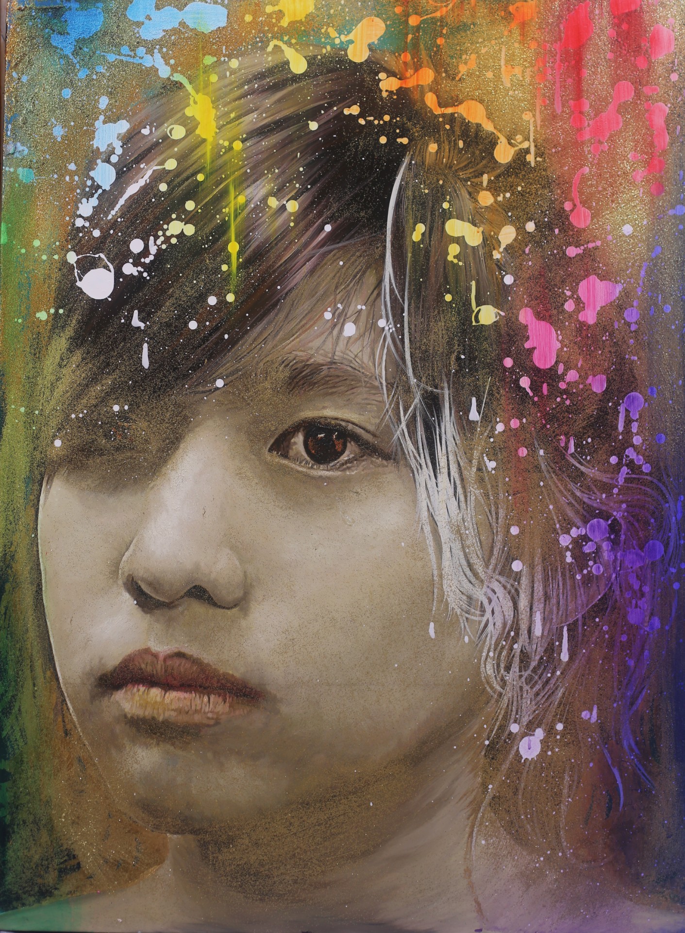 Michael Andrew Law — Untitled Pale Hair Girls Painting — Classical Crossover : Realism & Fine Art