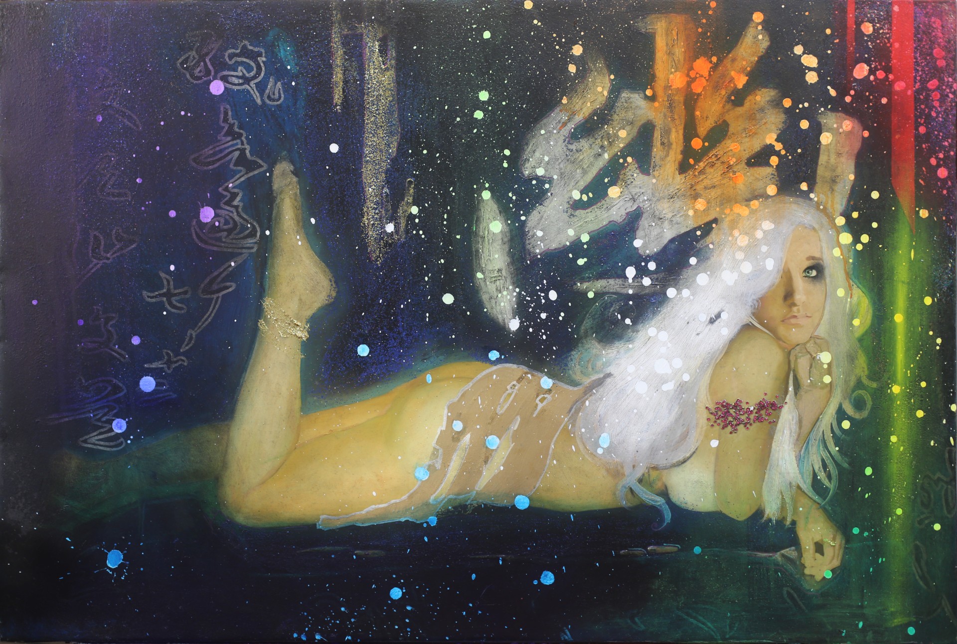 Michael Andrew Law — Untitled Pale Hair Girls Painting — Classical Crossover : Realism & Fine Art