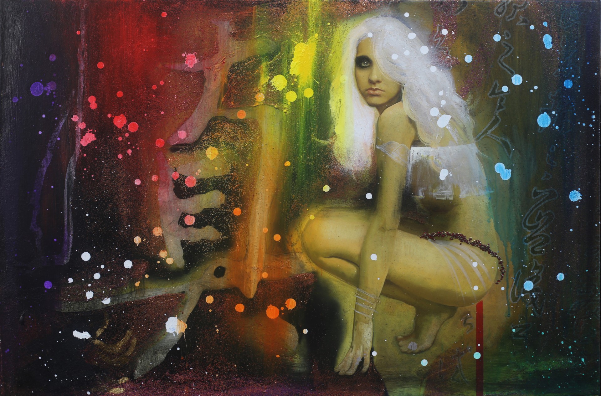 Michael Andrew Law — Untitled Pale Hair Girls Painting — Classical Crossover : Realism & Fine Art