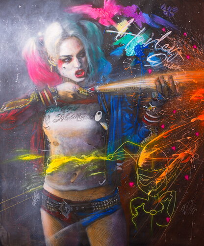 Michael Andrew Law — Harley Quinn (Margot Robbie) Original Art — Exquisite Maximalism Pop | Culture Re-imagine or Recreation