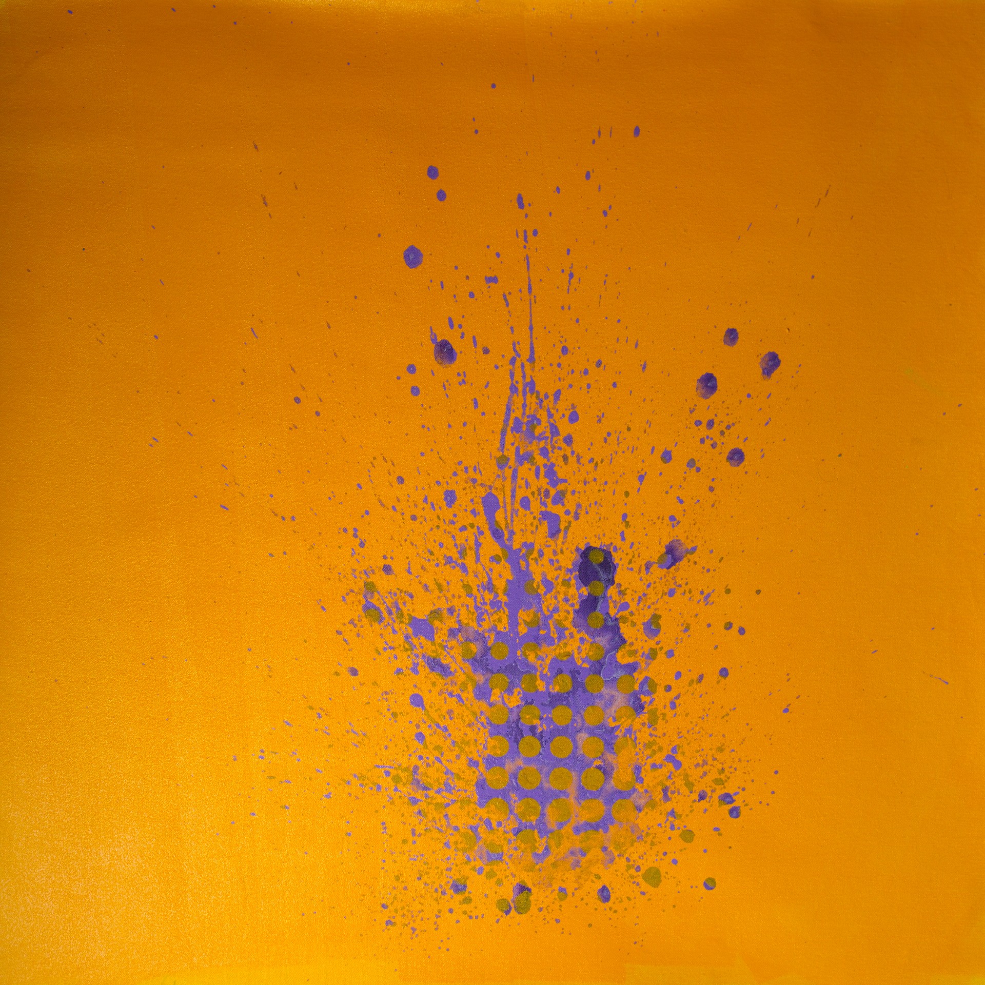 Michael Andrew Law — Purple Burst on Orange Grid — Abstract Art