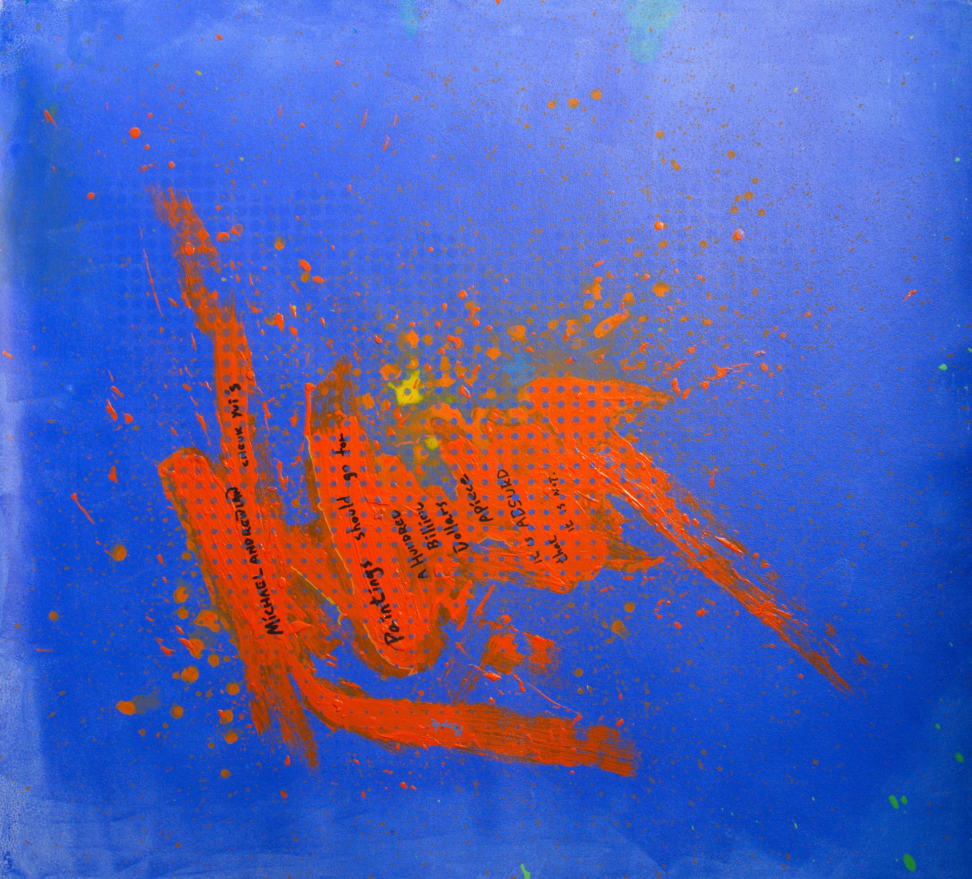Michael Andrew Law — Billion-Dollar Manifesto in Orange — Abstract Art