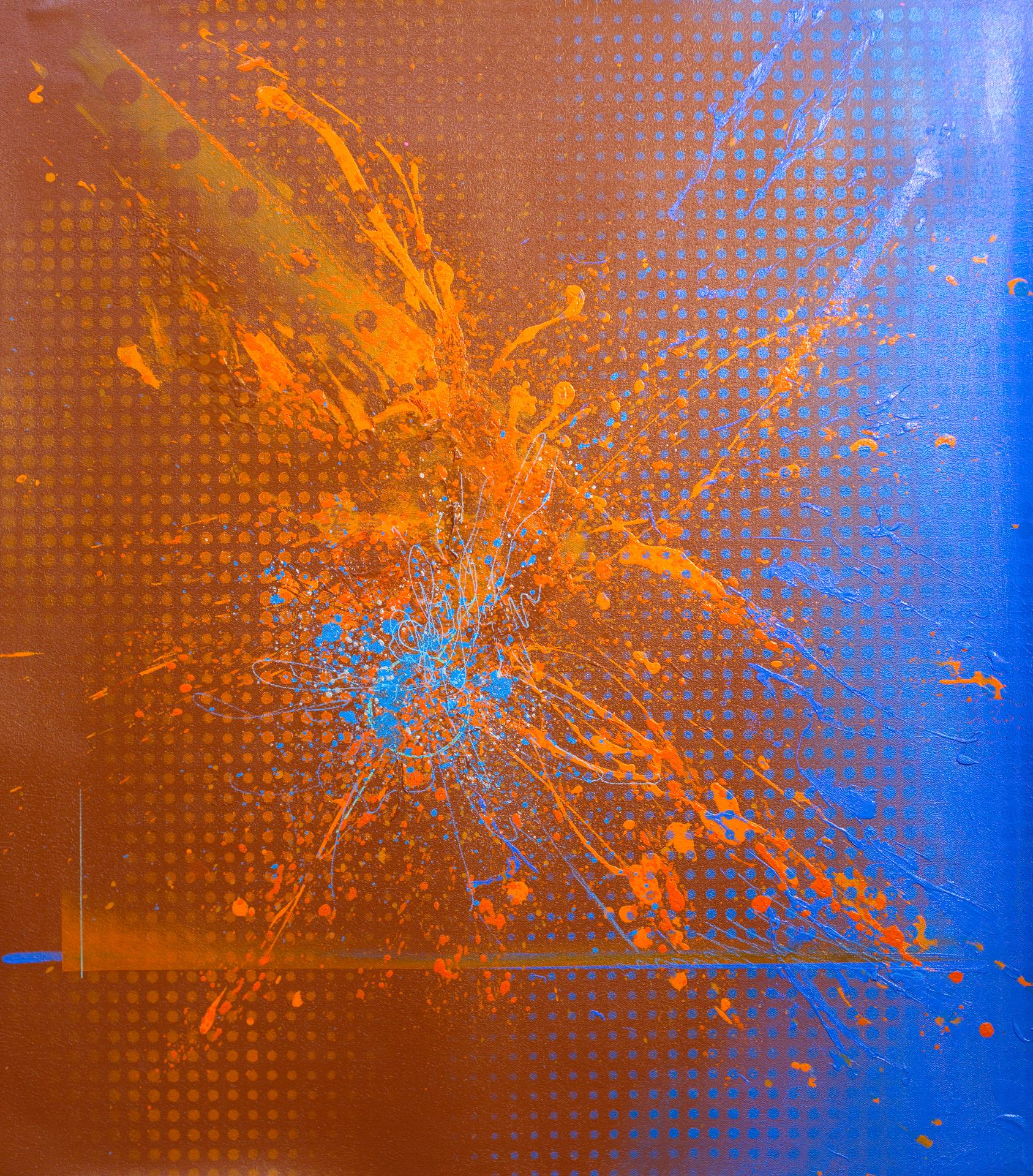 Michael Andrew Law — Terracotta Cerulean Detonation — Abstract Art