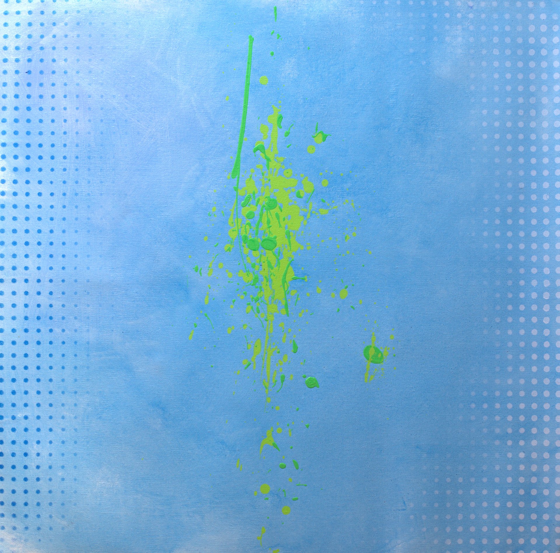 Michael Andrew Law — Chartreuse Drip Between Curtains — Abstract Art