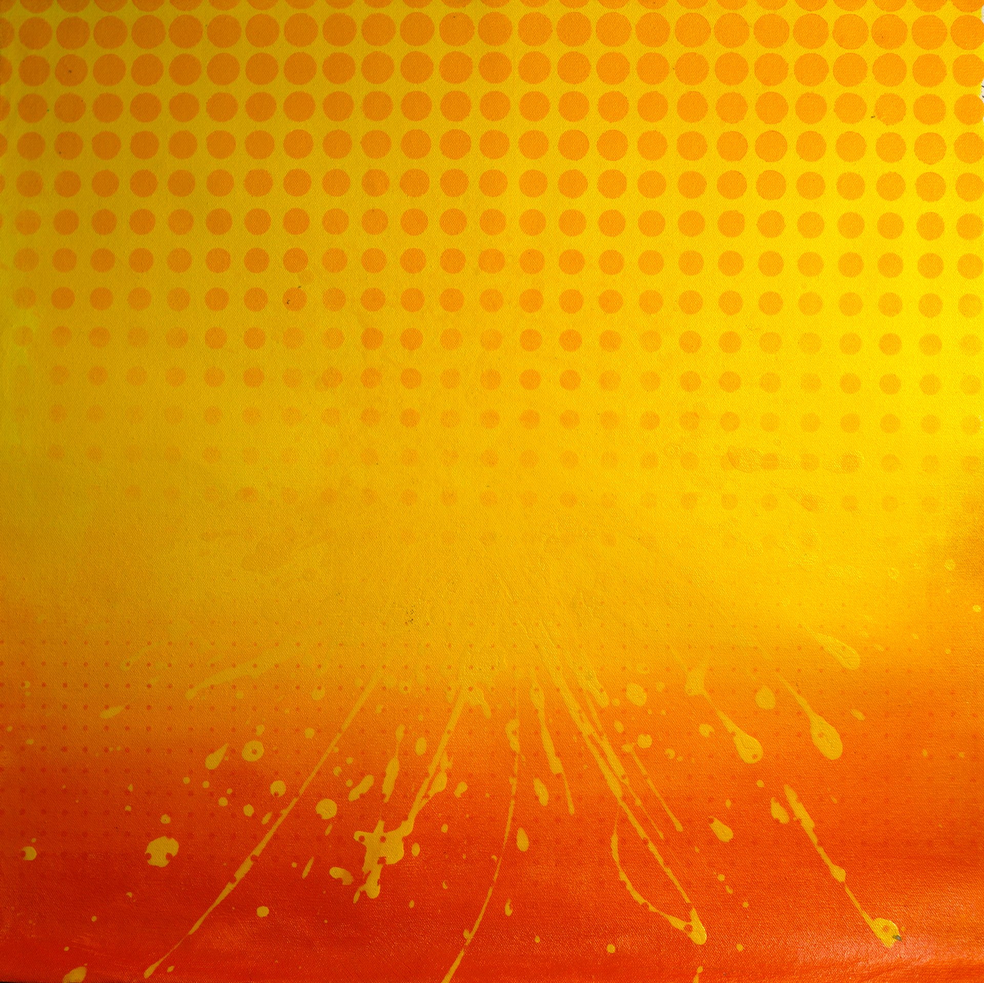 Michael Andrew Law — Sunfall Through Orange Halftone — Abstract Art