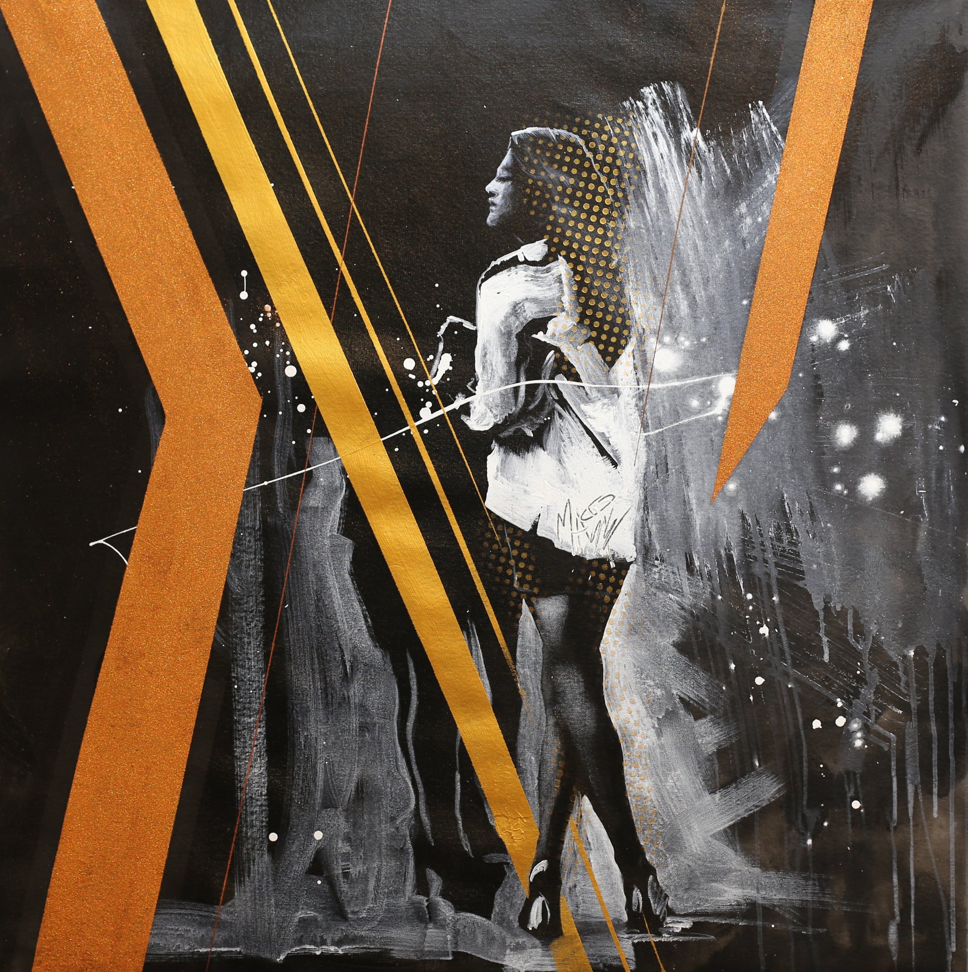 Michael Andrew Law — Untitled (office lady gold) — Monochrome Canvas Paintings