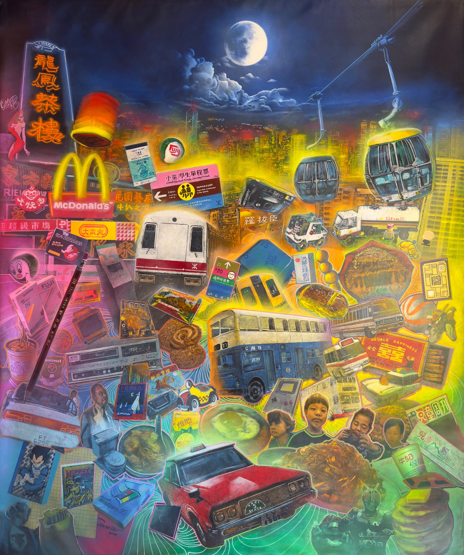 Michael Andrew Law — Untitled Hong Kong Painting — Exquisite Maximalism Pop | Maximalist Pop Art