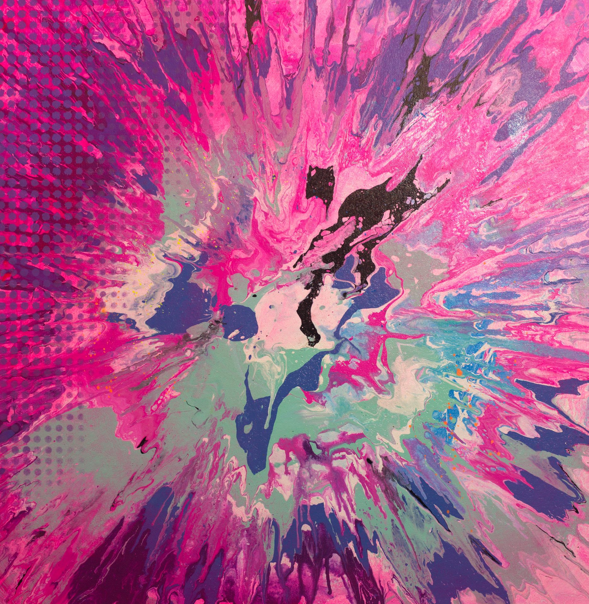Michael Andrew Law — Magenta Spin, Teal Core — Abstract Art