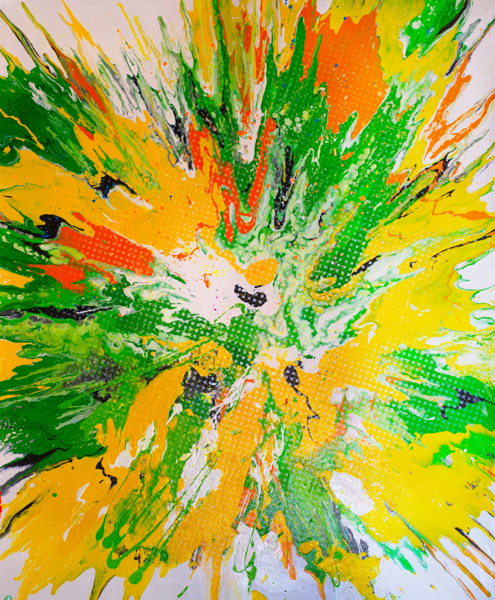 Michael Andrew Law — Citrus Orbit with Dot Core — Abstract Art