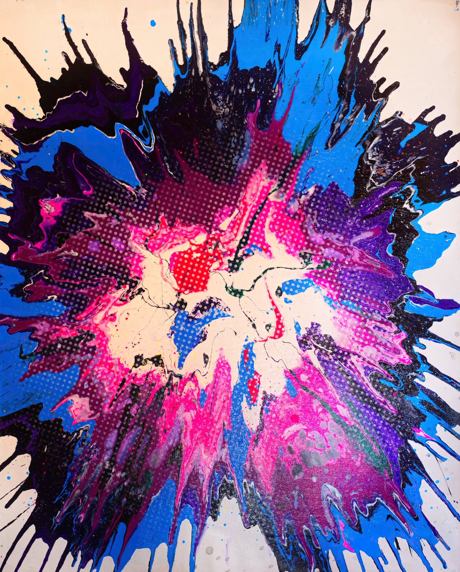 Michael Andrew Law — Prismatic Detonation on Cream — Abstract Art