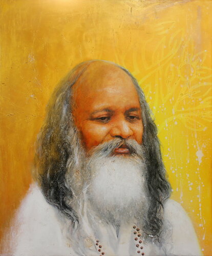 Michael Andrew Law — Maharishi Mahesh Yogi's Transcendental Meditation Portrait — Colorful Canvas Paintings