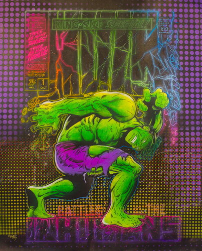 Michael Andrew Law — Marvel Incredible Hulk King-Size Special from year 1968 #1 Cover Recreation — Exquisite Maximalism Pop | Culture Re-imagine or Recreation
