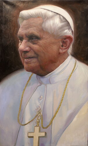 Michael Andrew Law — Pope Benedict XVI in White — Classical Crossover : Realism & Fine Art