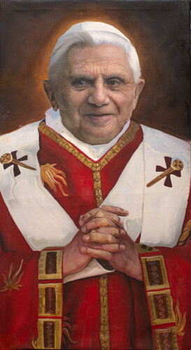 Michael Andrew Law — Pope Benedict XVI in White — Classical Crossover : Realism & Fine Art