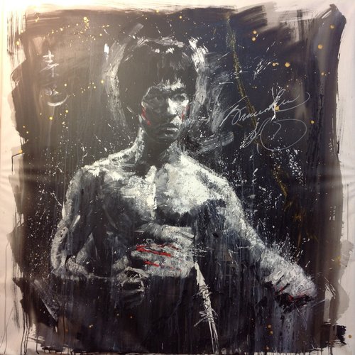 Michael Andrew Law — Red White and Bruce IV — Monochrome Canvas Paintings