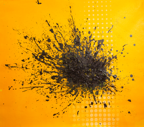 Michael Andrew Law — Sunrise Spectrum ( Orange Yellow and a New Black ) — Abstract Art