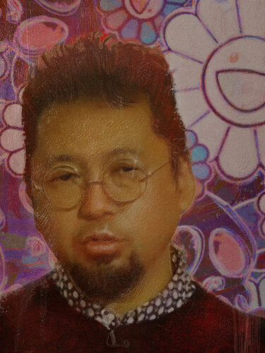 Michael Andrew Law — Takashi Murakami portrait painting — Classical Crossover : Realism & Fine Art