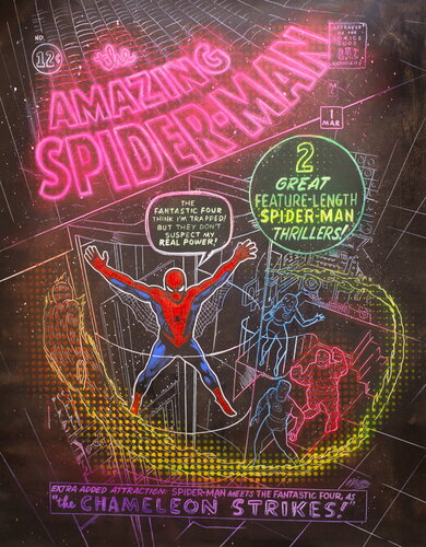 Michael Andrew Law — The Amazing Spider-man #1 recreation — Exquisite Maximalism Pop | Culture Re-imagine or Recreation