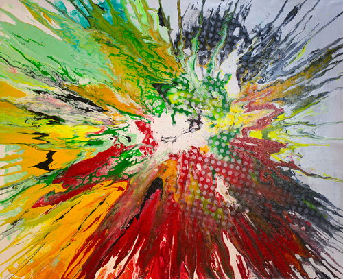Michael Andrew Law — Unmounted Untitled Ben Day Dot Abstract ( Now we are victorious ) — Abstract Art