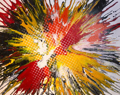 Michael Andrew Law — Unmounted Untitled Ben Day Dot Abstract ( To the new frontiers that opened up our eyes ) — Abstract Art
