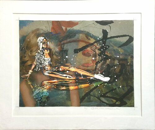Michael Andrew Law — Untited ( Hong Kong Tai O fishing town, ) Over-Painted Xerox — Unique Overpainted Wax-Pigment Lithographs ( Signed Art Edition )