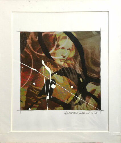 Michael Andrew Law — Untited ( Lauren Bacall ) Over-Painted Xerox — Unique Overpainted Wax-Pigment Lithographs ( Signed Art Edition )