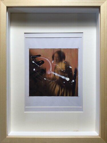 Michael Andrew Law — Untited ( Vermeer A Young Woman Seated at the Virginals ) Over-Painted Xerox — Unique Overpainted Wax-Pigment Lithographs ( Signed Art Edition )