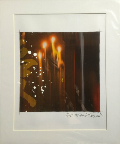 Michael Andrew Law — Untited ( candle light ) Over-Painted Xerox — Unique Overpainted Wax-Pigment Lithographs ( Signed Art Edition )