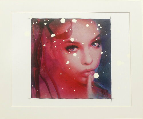 Michael Andrew Law — Untited (Barbara Palvin) — Unique Overpainted Wax-Pigment Lithographs ( Signed Art Edition )