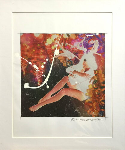 Michael Andrew Law — Untited (Christmas Everyday) Over-Painted Xerox — Unique Overpainted Wax-Pigment Lithographs ( Signed Art Edition )