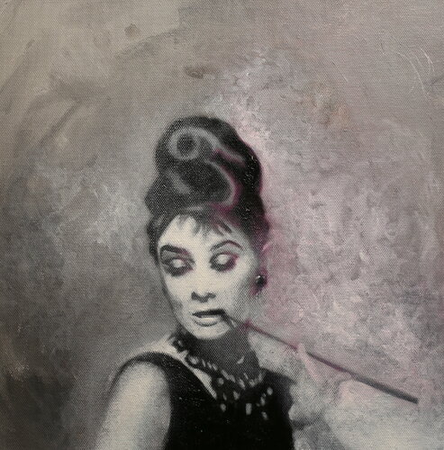 Michael Andrew Law — Untitled ( Audrey Hepburn ) — Monochrome Canvas Paintings